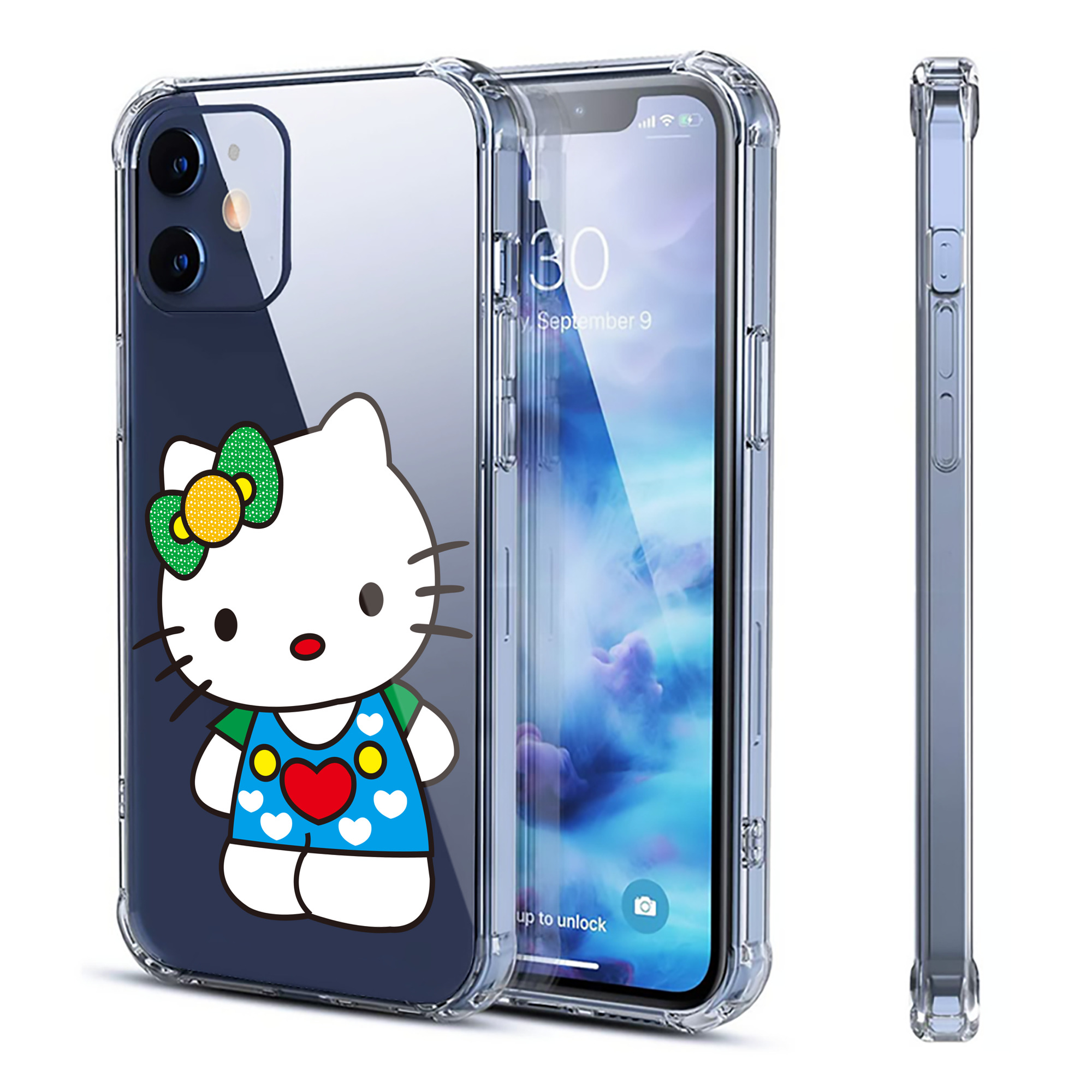 （画像用） Hello Kitty ハローキティ 【iPhone 12シリーズ対応】透明スマホケース（クリアソフトケース）